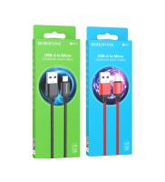 Кабель USB to Micro Borofone BX87 Sharp, 1.0м, 2.4A, красный, не упакован