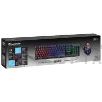 Комплект проводной игровой Клавиатура + Мышь DEFENDER Nord GS-959 RU,черн,радуж (1/16)