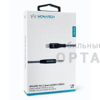 Кабель AUX 3.5мм to Lightning плетеный Monarch Z-Series ZL-10, серый