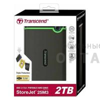 Жесткий диск HDD Transcend  2 TB  25M3S StoreJet серый, 2.5", USB 3.0 Жесткий диск HDD Transcend  2 TB  25M3S StoreJet серый, 2.5", USB 3.0