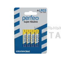 Элемент питания Perfeo LR03/4SH Super Alkaline (4/60/960)