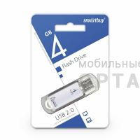 Флешка USB 4 Гб Smartbuy  V-Cut  серебро