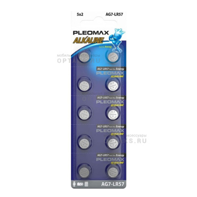 Элемент питания SAMSUNG PLEOMAX AG7 (399) LR926, LR57 Button Cell (10/100/1000/98000)
