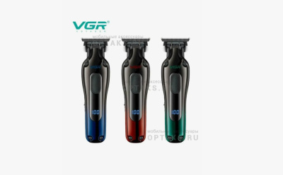Триммер для стрижки волос VGR V-998, аккумулятор, черный, зеленый